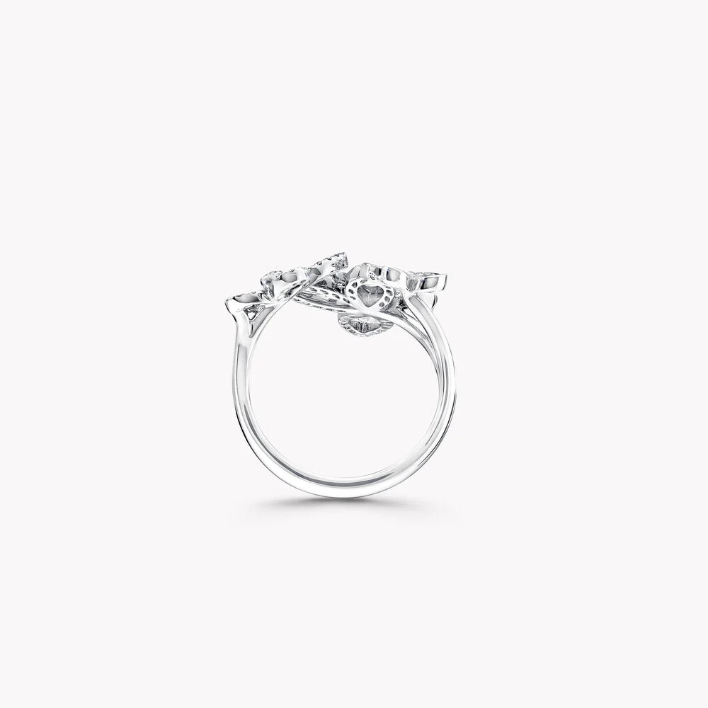 Triple Butterfly Silhouette Diamond Ring